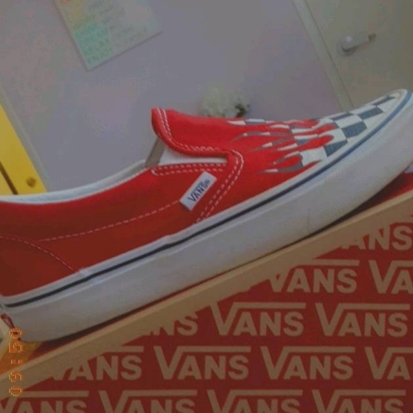 bloody checkered vans